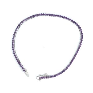 Natural Amethyst Gemstone Tennis Bracelet