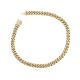 Round Cuban Link Diamond Bracelet Yellow Gold Side