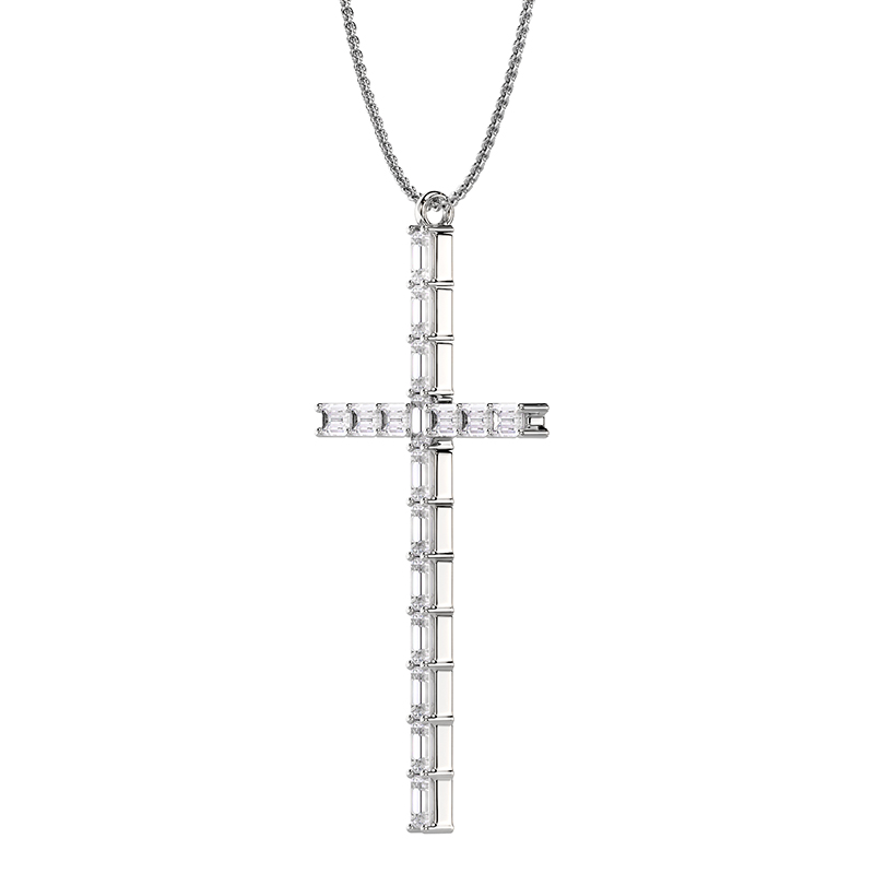 Baguette Cross Pendant w2