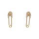 Diamond Safety Pin Earrings