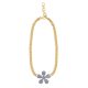 Link Necklace with Diamond Flower Piece G1