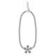 Link Necklace with Diamond Flower Piece W1