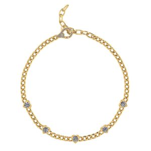 Link Necklace with Round Diamonds G1