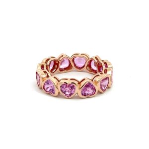 Natural Pink Heart Sapphire Full Eternity Band 2