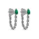 Pear-Shaped Emerald Diamond Earrings W2D