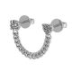 Round and Heart Diamond Link Earrings W1 Single