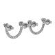 Round and Heart Diamond Link Earrings W2 Dual