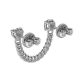 Round and Heart Diamond Link Earrings W2 Single