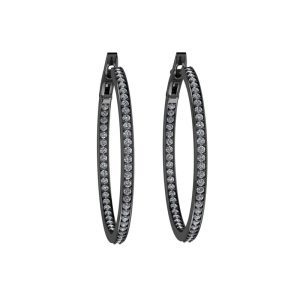 Small Black Gold Hoops 1