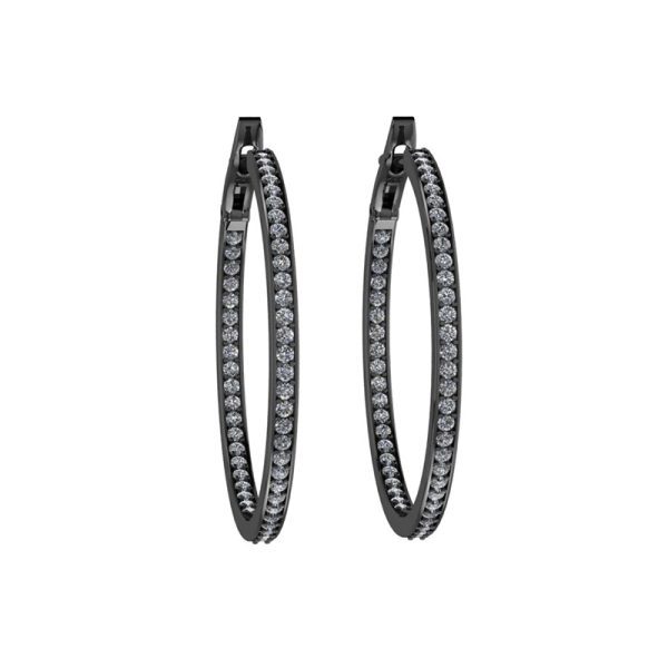 Small Black Gold Hoops 1