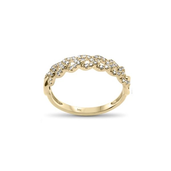 Thin Diamond Cuban Ring Gold 3