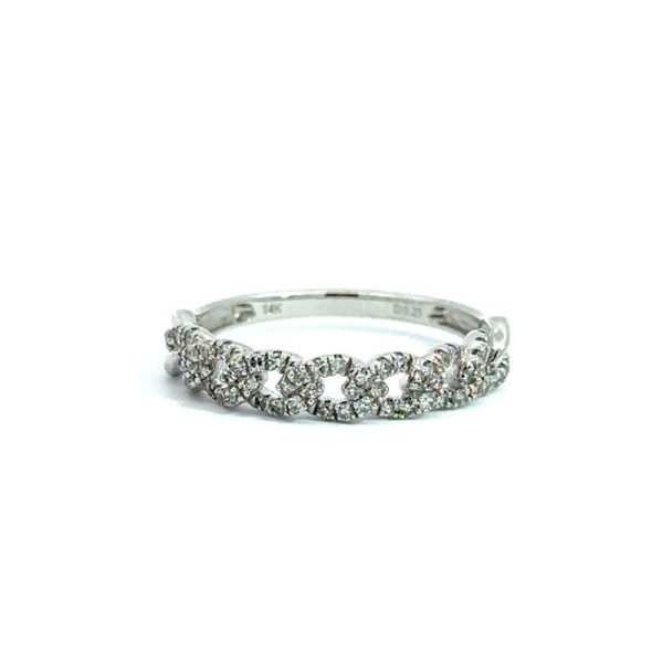 Thin Diamond Cuban Ring White 1