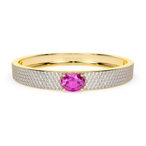 Gold Bangle Oval Pave Y